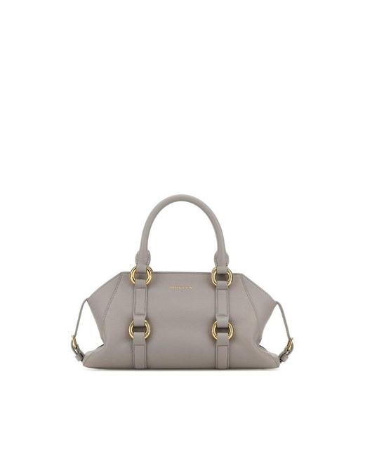 Alexander McQueen Gray Leather Small Farringdon Handbag