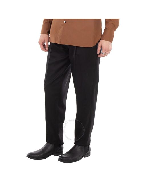 Zegna Black Ermenegildo Pleated Mid-Rise Wool Trousers for men