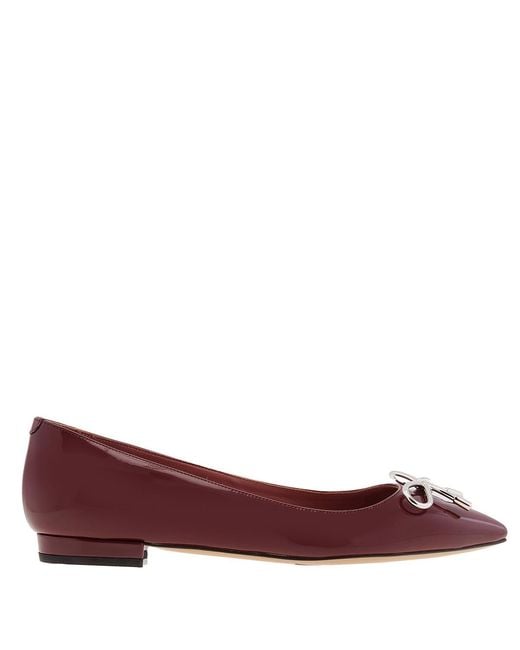 Bally Red Bovery-Bow Patent Leather Pumps