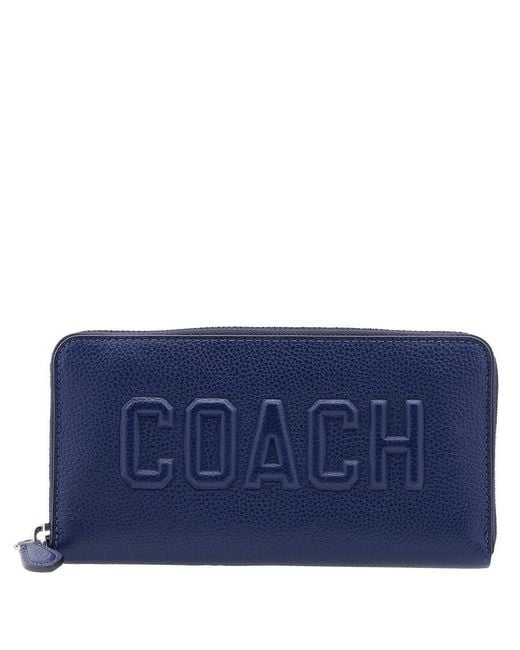 COACH Blue Deep Accordion Wallet With Graphic for men
