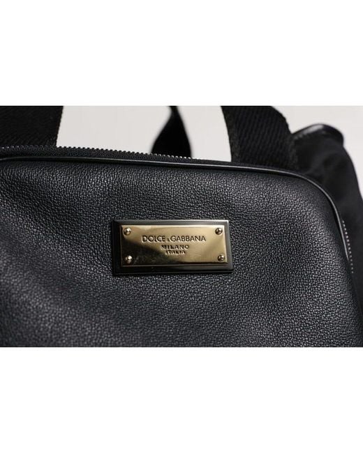 Dolce & Gabbana Black Dolce & Gabbana Shoulder Strap Pet Carry Logo Plaque Bag for men