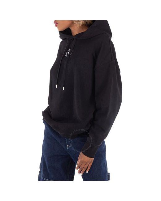 Stella McCartney Black Logo-Embroidered Drawstring Cotton Hoodie