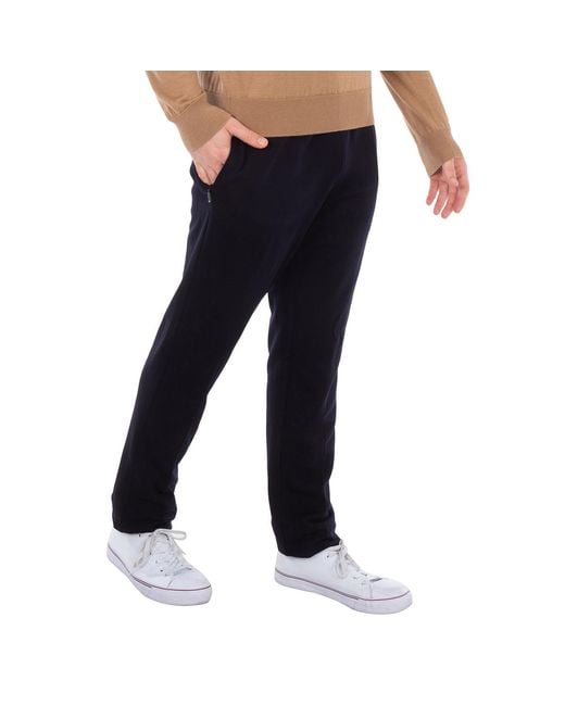 Zegna Blue Ermenegildo Logo-Patch Wool Jogger Pants for men