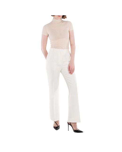 Victoria Beckham White Polo Neck Knitted T-Shirt