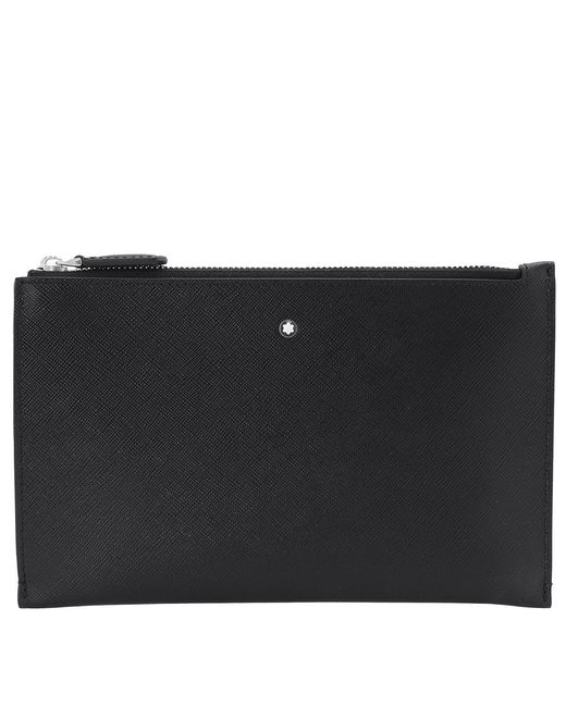 Montblanc Black Calfskin Leather Sartorial Small Pouch for men