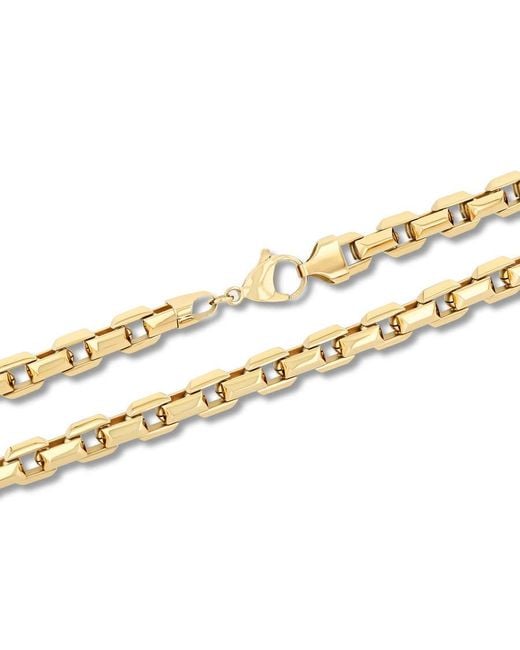 Robert Alton Metallic Stainless Steel With Finish Beveled Box Link Chain for men