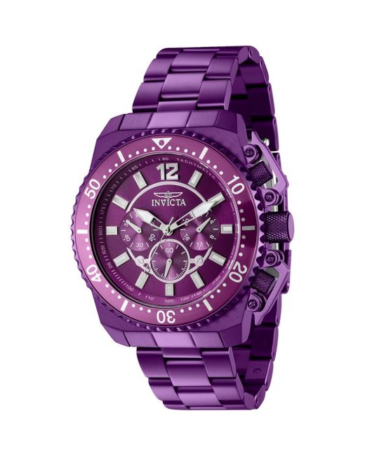 Invicta Pro Diver Gmt Chronograph Quartz Purple Dial Watch for men