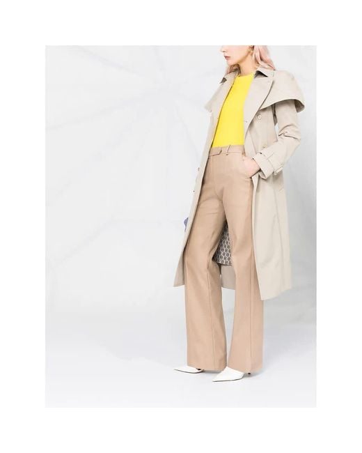 Ferragamo Multicolor Bone Belted Trench Coat, Brand Size 36 Us