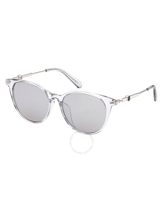 Moncler Metallic Smoke Mirror Oval Sunglasses Ml0226-f 20c 53