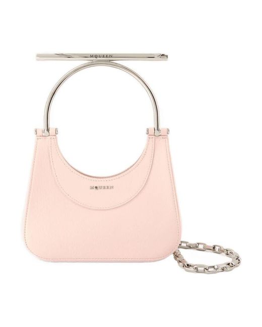 McQueen Pink Chain-Accented Lambskin Mini Bag