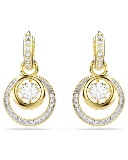 Swarovski Metallic Hyperbola-Tone Plated Drop Earrings