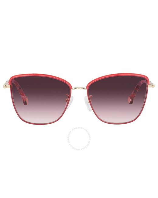 Carolina Herrera Brown Violet Gradient Pink Rectangular Sunglasses She160n 0a93 56