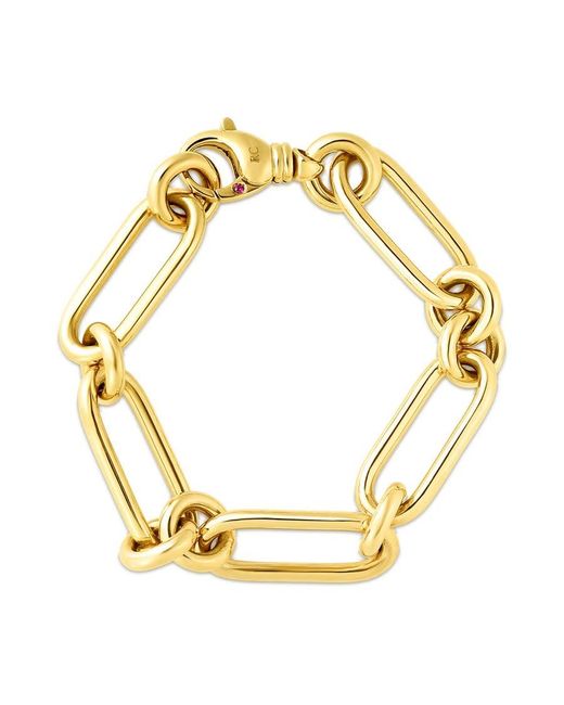 Roberto Coin Metallic 18kt Gold Oro Classic Bracelet 8''