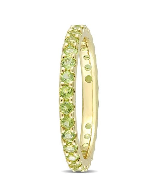 Amour Metallic 1 1/5 Ct Tgw Peridot Eternity Ring