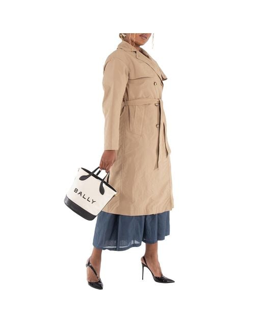 Bally Black Natural And Fabric Bar 8 Hours Bucket Bag