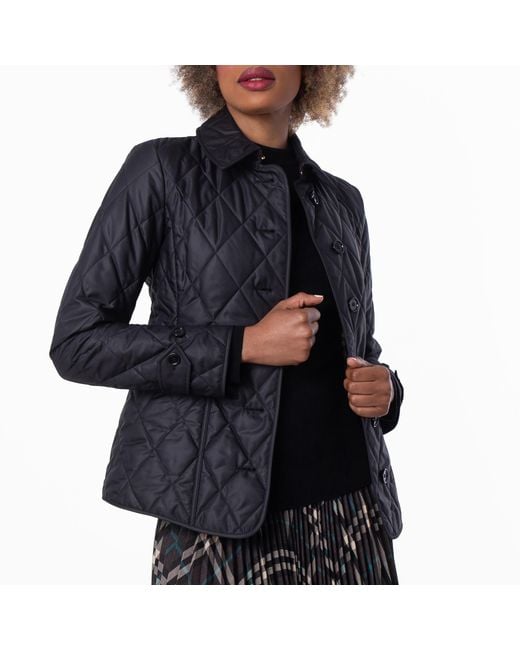 Burberry Black Ladies Fernleigh Quilted Diamond Jacket for men