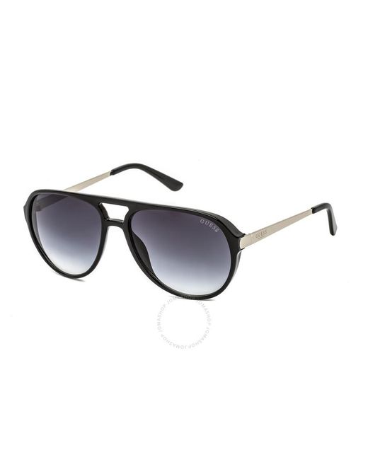 Guess Factory Metallic Smoke Gradient Pilot Sunglasses Gf5050 01b 59 for men