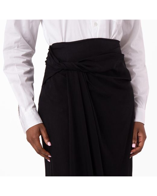 Bally Black Asymmetric Ruffled Skirt