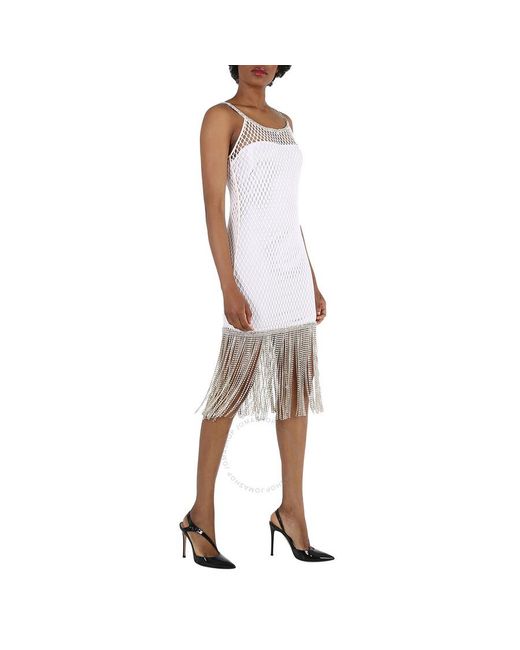 Burberry White Osanna Fishnet Dress