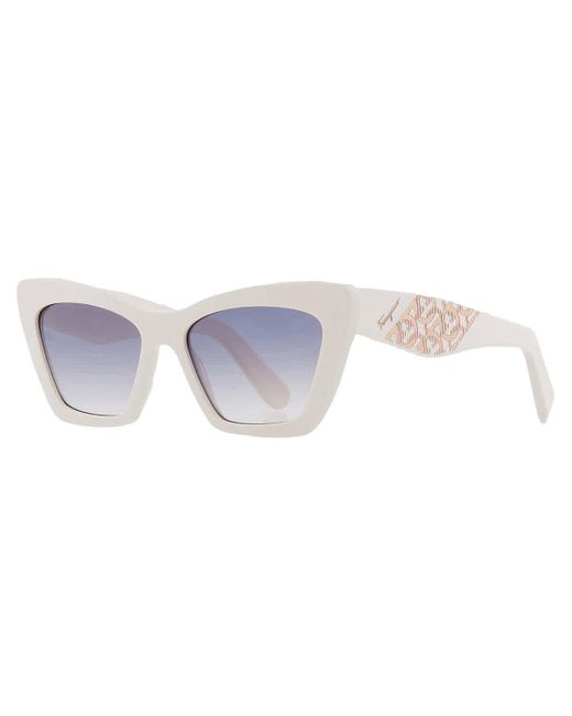 Ferragamo White Gradient Cat Eye Sunglasses Sf1081se 103 55