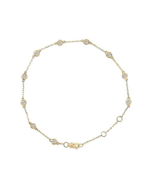 Haus of Brilliance Metallic 14K 1/2 Cttw Bezel Set Lab Grown Diamond Station Bracelet