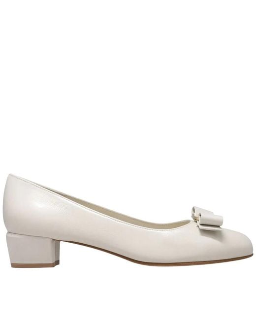 Ferragamo Natural Ferragamo Leather Pumps