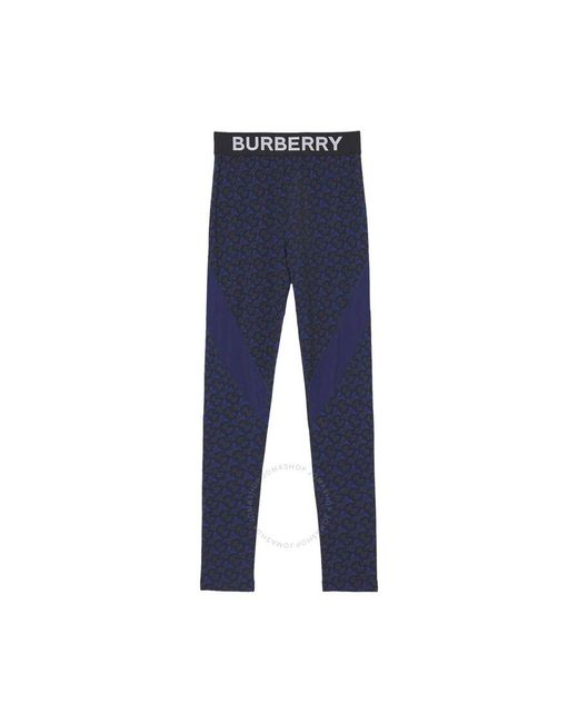 Burberry Deep Royal Blue Madden Logo High Waist leggings