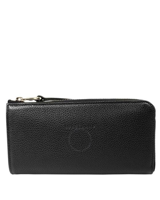 Longchamp Black Zip-around Wallet