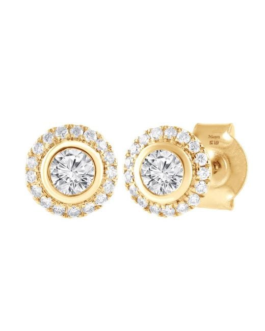Brilliant Diamond Metallic 9Kt 0.41 Carat Lab Grown Diamond Stud Earrings For
