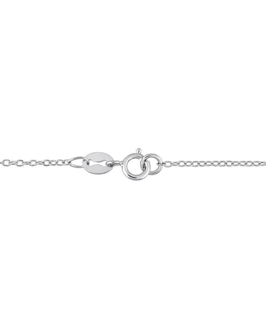 Amour Metallic 1 1/2 Ct Dew Created Moissanite Oval Halo Necklace