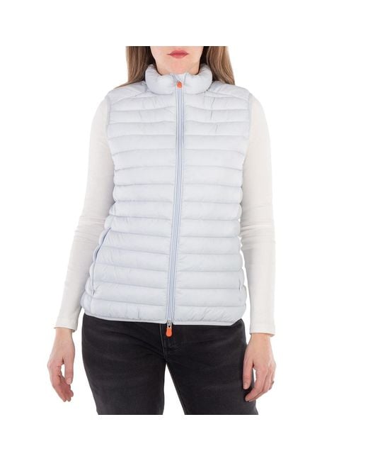 Save The Duck White Quilted Charlotte Puffer Vest, Brand Size 2