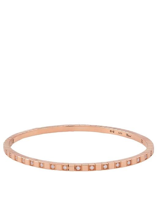 Chopard Metallic 18K Rose Ice Cube Diamonds Bangle