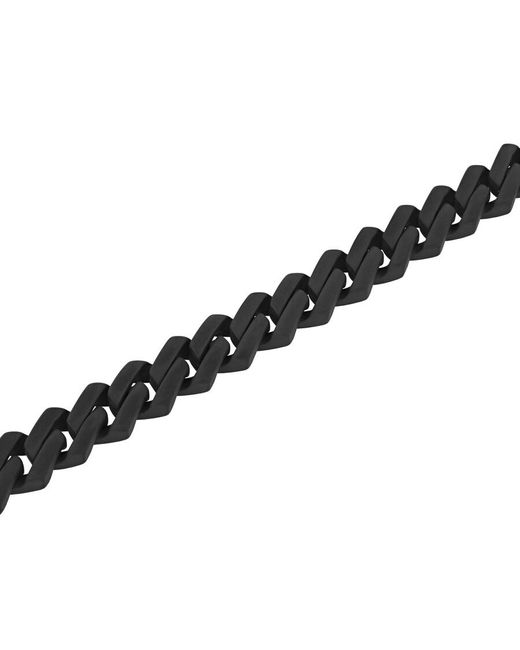 Robert Alton Black 1/2Ctw Diamond Stainless Steel Finish Clasp Bracelet for men