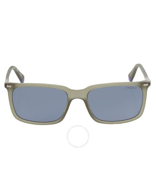 Polaroid Blue Core Polarized Rectangular Sunglasses Pld 2117/s 0dld/c3 55 for men