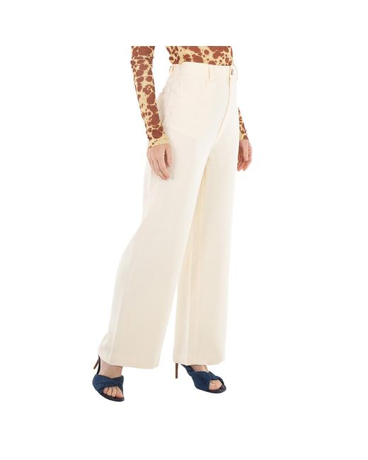 Nanushka Natural Ladies Josine Boucle Crepe Baggy Pants