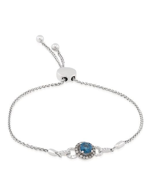 Le Vian Metallic Chocolatier Bolo Bracelet Deep Sea Topaz, Chocolate Diamonds, Vanilla Diamonds Set