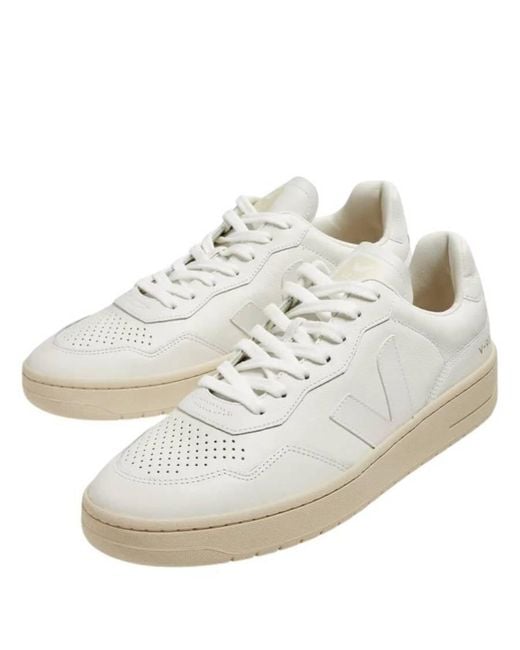 Veja White V-90 Organic Leather Sneaker, Brand Size 40 Us for men