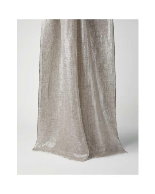 Brunello Cucinelli Gray Light Linen Scarf