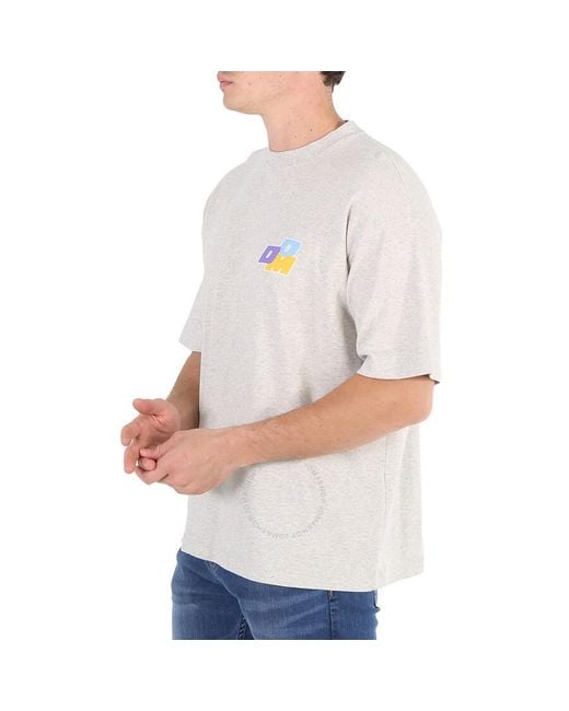 Drole de Monsieur Gray Light Ddm Logo Print Cotton Le T-shirt for men