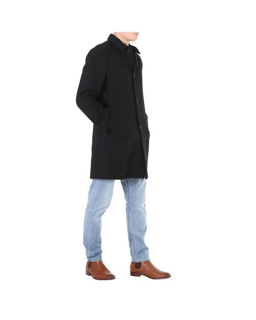 Maison Kitsuné Black Straight-cut Bill Coat for men
