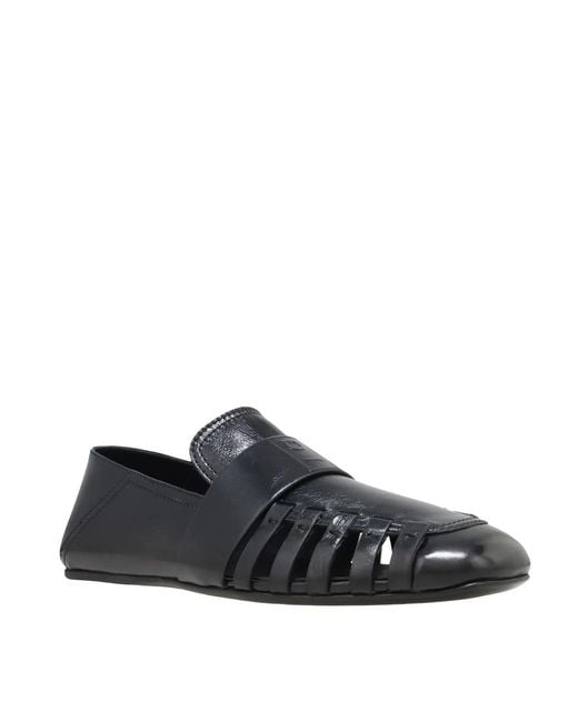 Ferragamo Black Demi Leather Summer Loafers for men