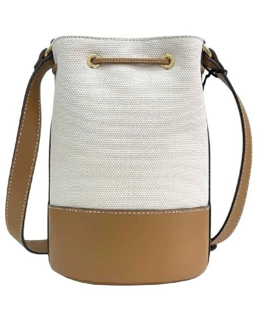 Burberry Natural Mini Canvas Bucket Bag