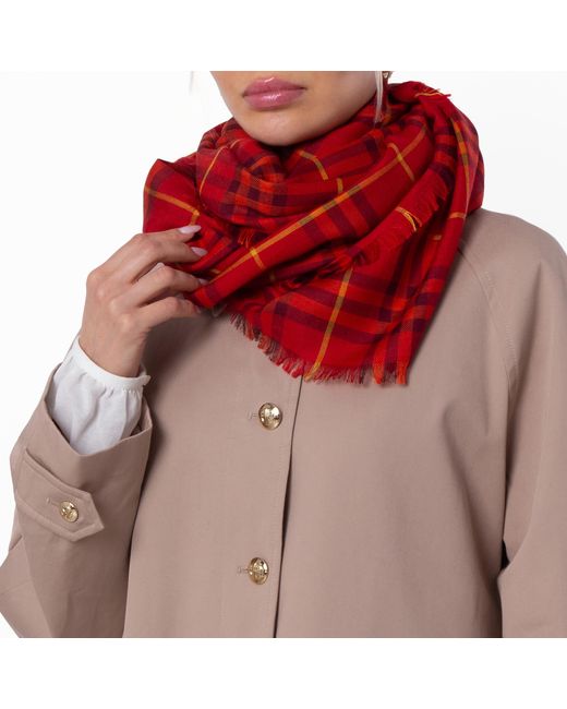 Burberry Checkered Cashmere-Silk Blend Scarf