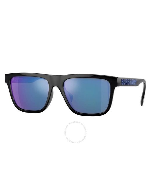 Burberry Light Green Mirrored Blue Square Sunglasses Be4402u 300155 56 for men