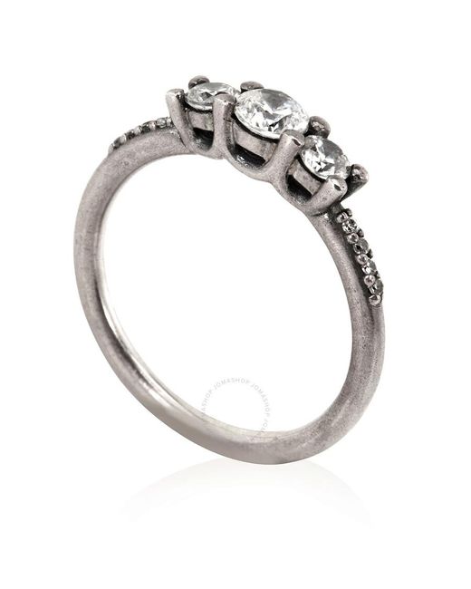 Pandora Metallic Ladies Clear Three-Stone Ring