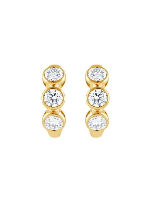 Brilliant Diamond Metallic 14Kt 2.75 Carat Lab Grown Diamond Hoop Earrings For