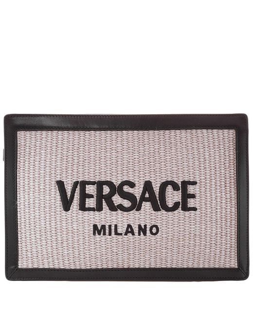 Versace Metallic Milano Raffia Clutch Bag for men