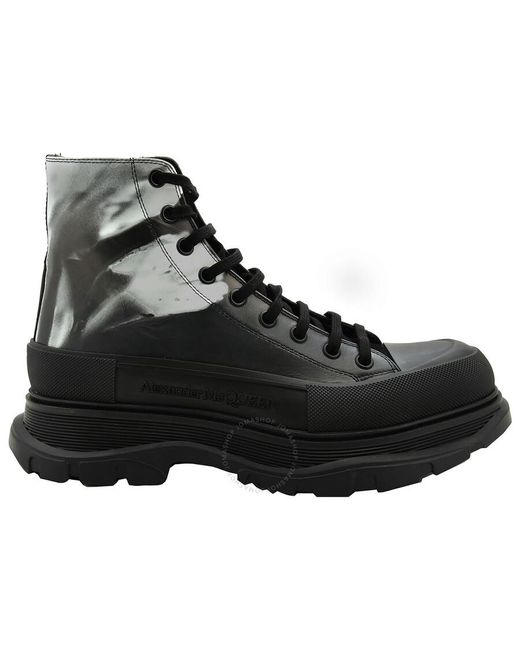 Alexander McQueen Black Tread Slick High-Top Boots, Brand Size 45 Us for men