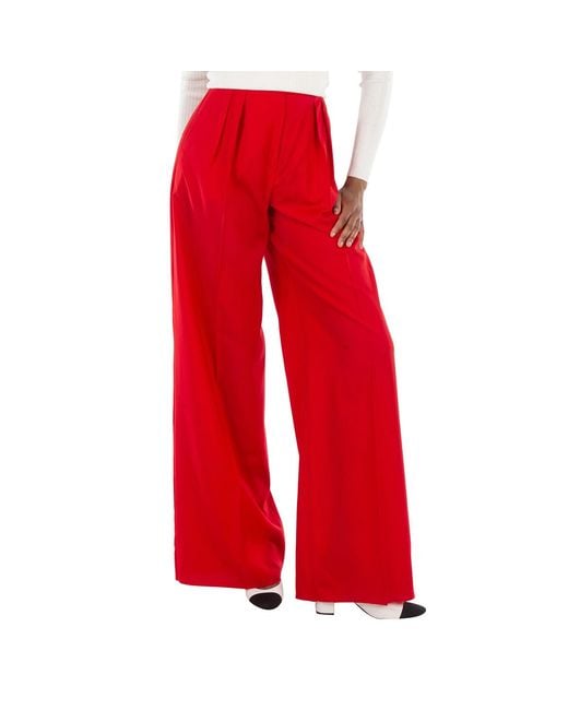 Max Mara Red Rimini Wool Trousers, Brand Size 40 Us Size 6