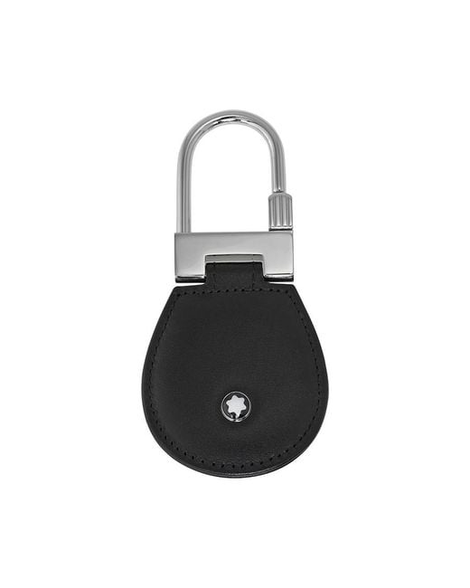 Montblanc Black Meisterstuck Leather And Steel Key Fob 14085